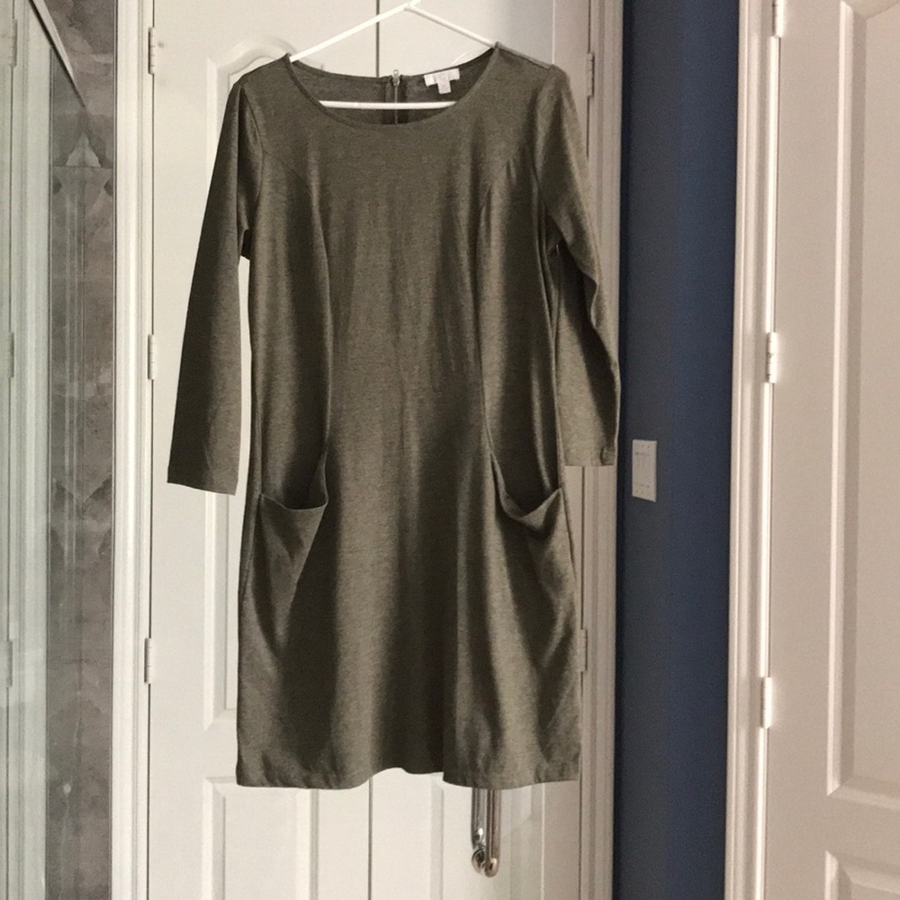 Gray/green half sleeve dress